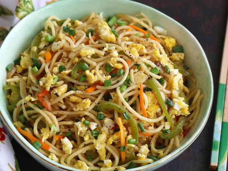 Egg noodles at Sandya Fast Food Center in Charla road