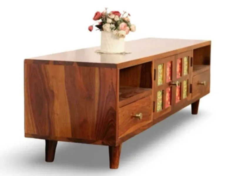 Solid Sheesham Wood CNC Edwardian 4 Seater Dining Table at Meraki Furniture and Interiors in Shankramatam