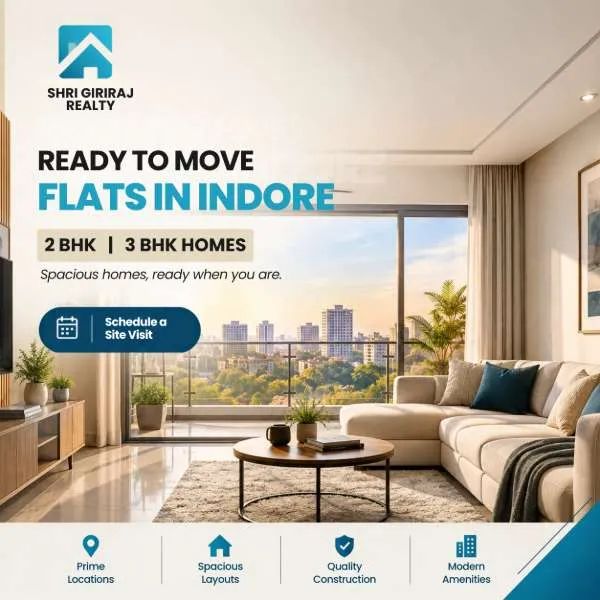 2 BHK Flats in Indore at Shri Giriraj Realty in 35, Arpan Apartment, Saket Square