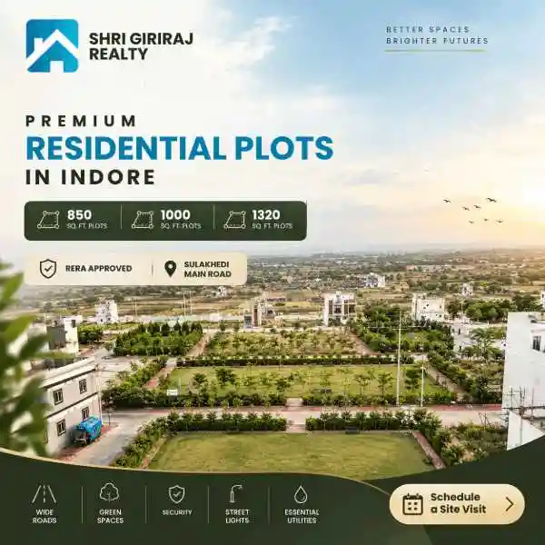Residential Plots in Indore at Shri Giriraj Realty in 35, Arpan Apartment, Saket Square